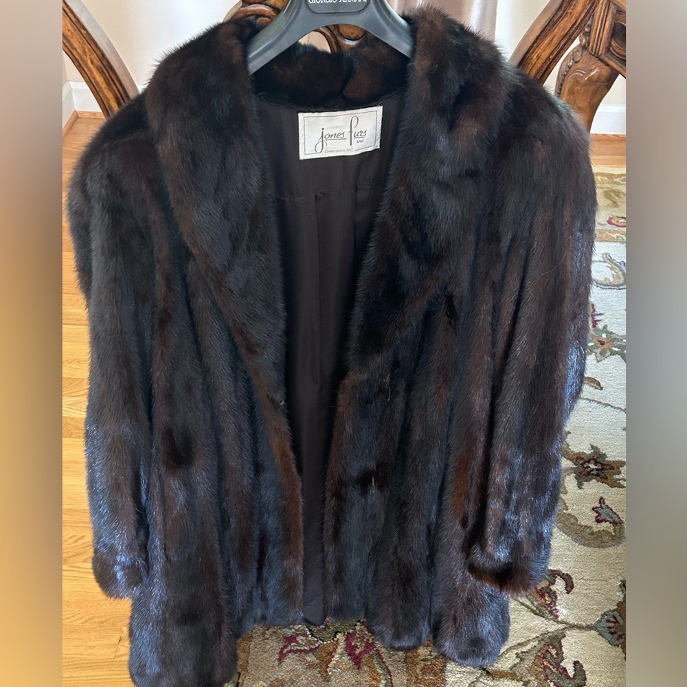 Vintage authentic mink coat made by Jones Furs in NC.